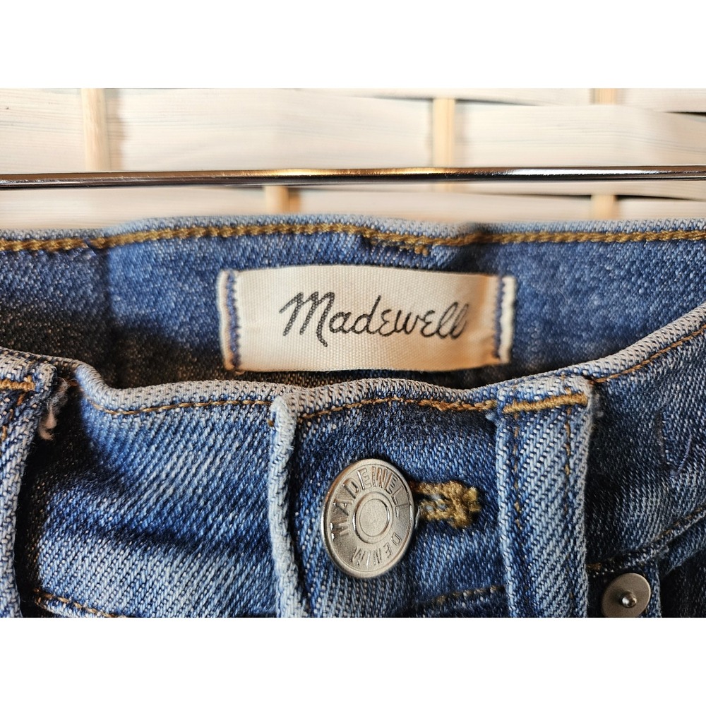 Madewell Jeans Women's Size 24 Blue Cali Demi Boot Raw Hem Casual Western *flaw* - Picture 7 of 12